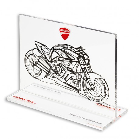 Souvenir en plexiglas Sketch Diavel Ducati