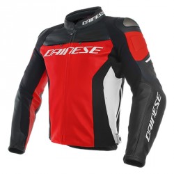 RACING 3 LEATHER JACKET 54 RED/BLACK/WHITE